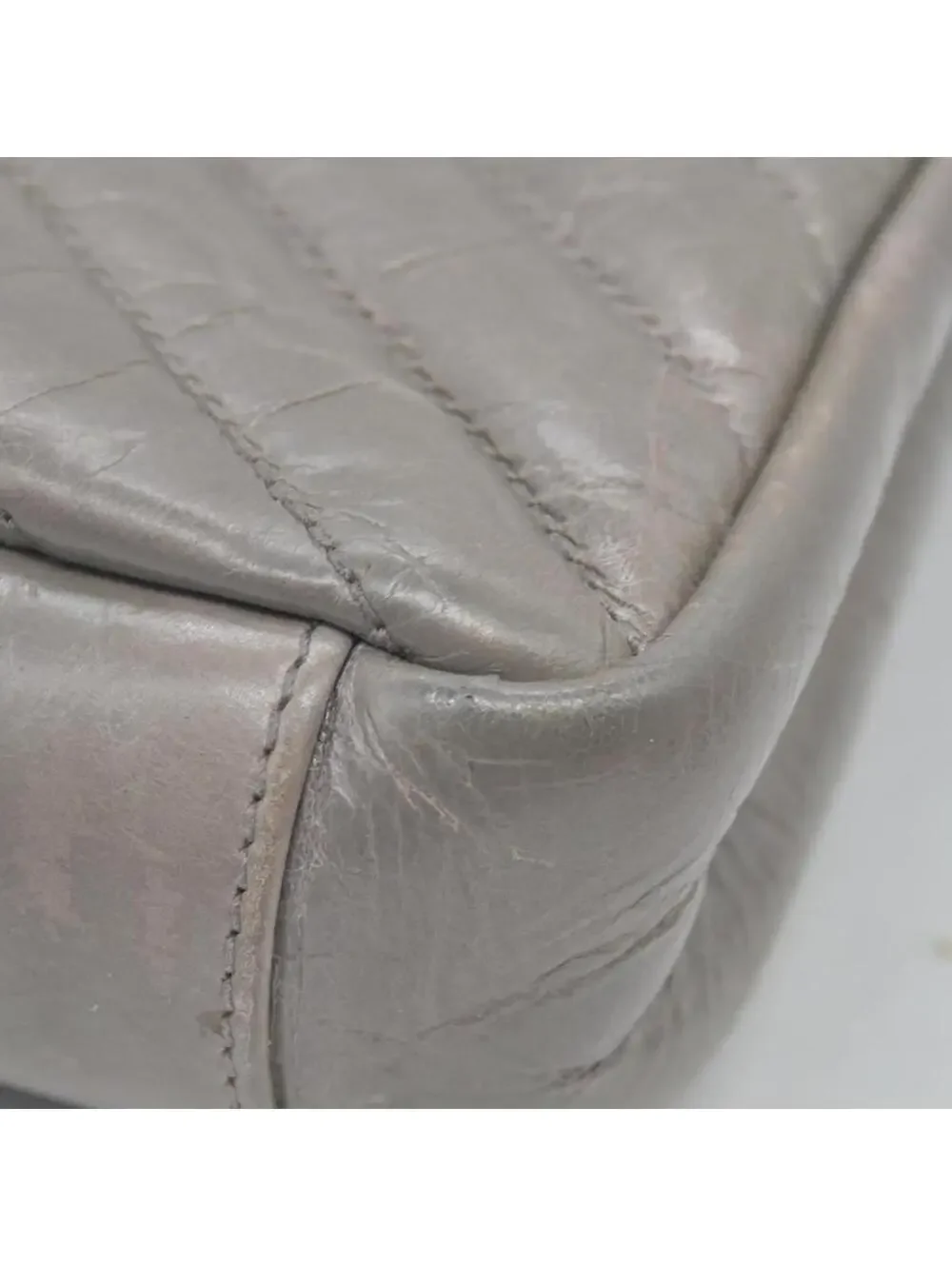 Saint Laurent Waxed Calfskin Matelass ChevronMedium Monogram